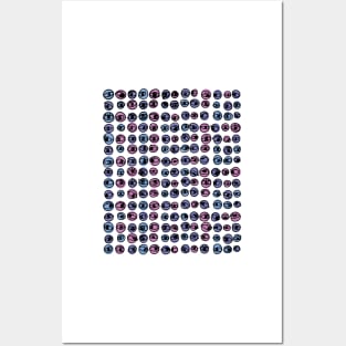 Purple Blue Eyes Modern Decorative Abstract Mosaic Dots Pattern Posters and Art